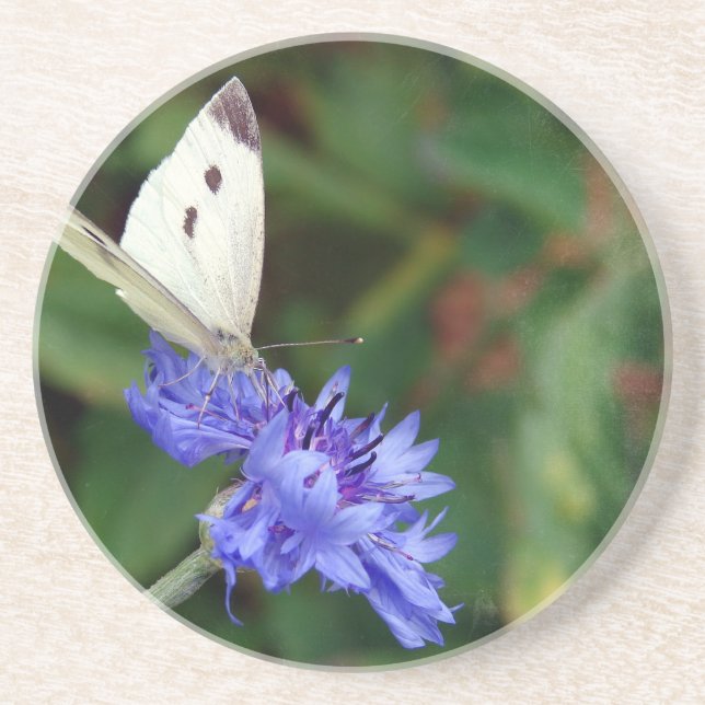 Porta-copos Borboleta e Flor Azul (Frente)