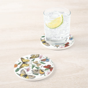 Porta-copos Borboleta Vintage e pintura de Mata