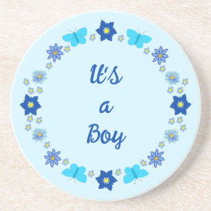 Porta-copos Borboletas e flores do menino azul personalizadas