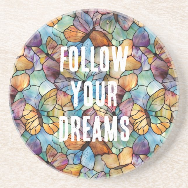 Porta-copos Borboletas Púrpura Laranja Azul Turquesa (Frente)