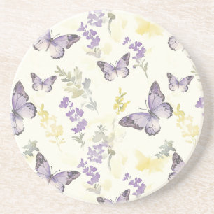 Porta-copos Borboletas Roxas Flor de Lavanda