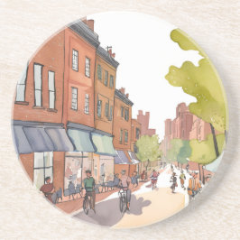 Porta-copos Boston Bike Ride | North End Watercolor MA