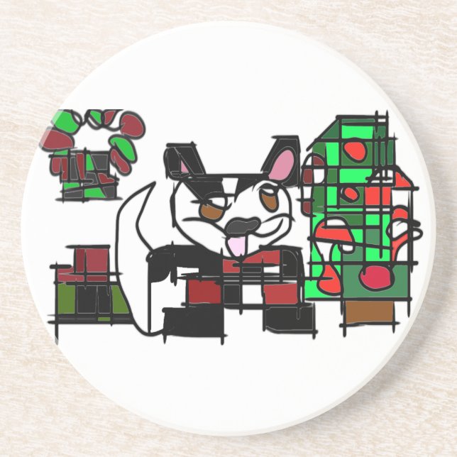 Porta-copos Boston terrier Winter (Frente)