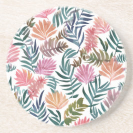 Porta-copos Botanical Leaves Watercolor | Floral Colorful Cute