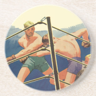 Porta-copos Boxe Esportiva Vintage, Boxeadores Durante uma Lut