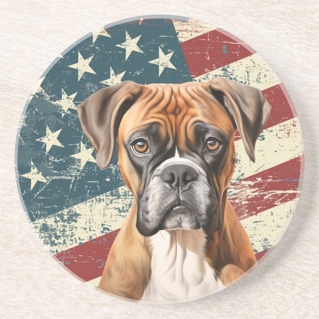 Porta-copos Boxer Americano Bandeira Grunge Boxer (Frente)