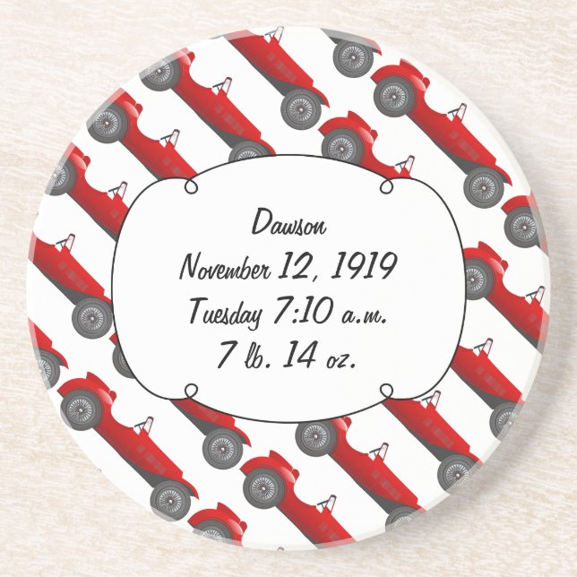 Porta-copos Boys Room Classic Car Oferece Doces Vermelhos (Frente)
