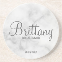 Branca Clássica Mármore Personalizado Bridesmaids