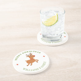 Porta-copos Branca de rena de texto de Natal feliz