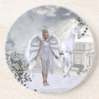 Porta copos branca do anjo do unicórnio da beleza