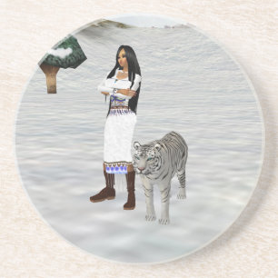 Porta copos branca do tigre