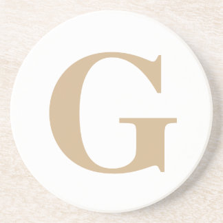 Porta-copos Branco e bege inicial personalizado moderno simple