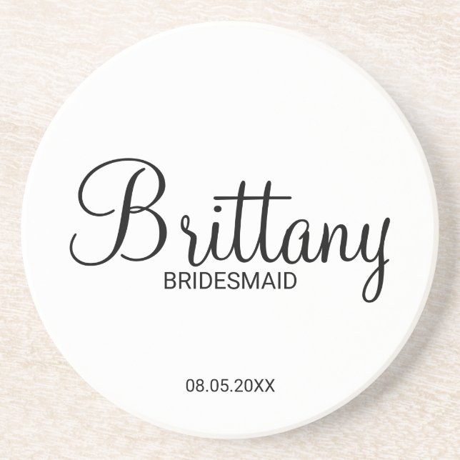 Porta-copos Bridesmaids Personalizados de Script Moderno (Frente)