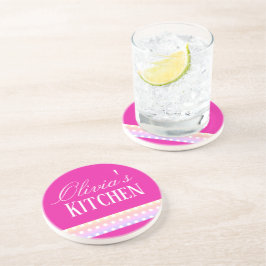 Porta-copos Bright Pink and Pola Dots