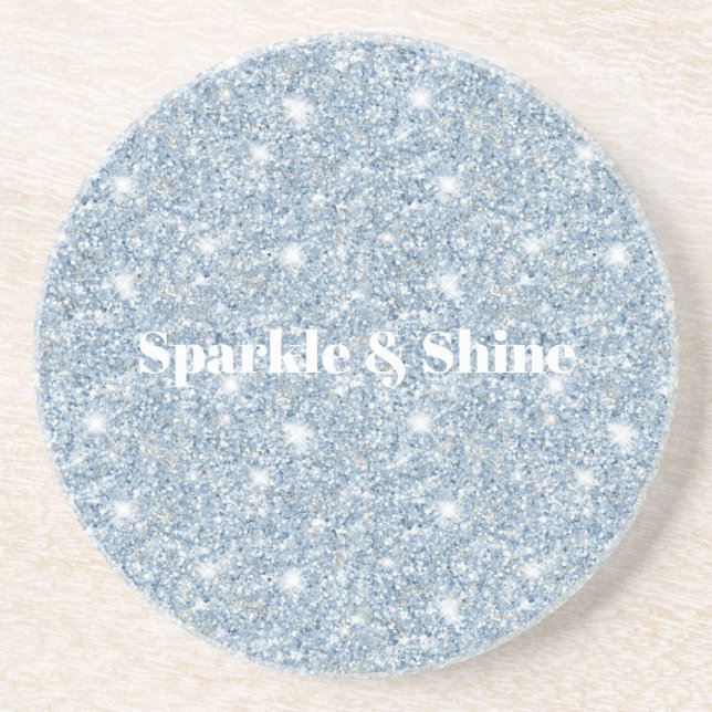 Porta-copos Brilho de Glitter Azul (Frente)