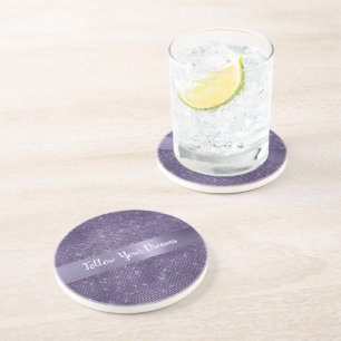 Porta-copos Brilho Roxo Citação Personalizada