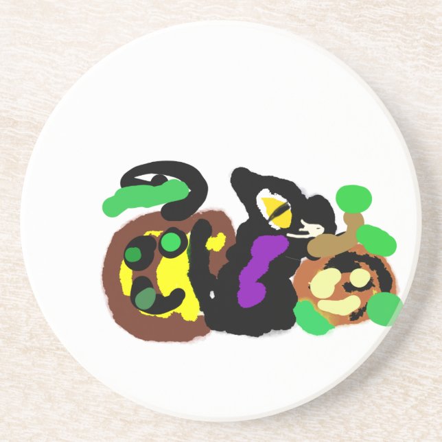 Porta-copos Brincadeira de Gato Negro (Frente)