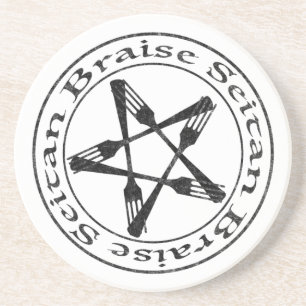 Porta-copos Brise Seitan Vegan Pentagram (versão escura)