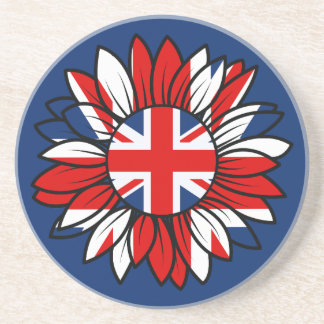 Porta-copos British Flag Sunflower Design Coaster 