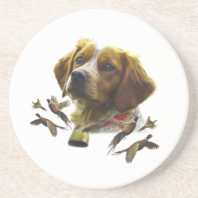 Porta-copos Brittany Spaniel Art , (Frente)