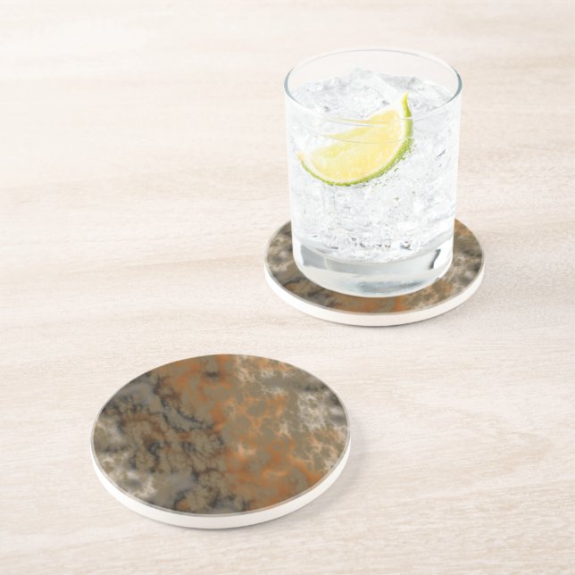 Porta-copos Bronze e Abstrato de Mármore de Cobre (Lateral)