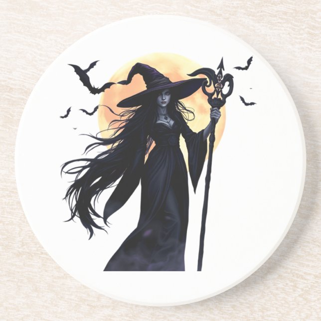 Porta-copos Bruxa Mística em Lua Cheia (Frente)