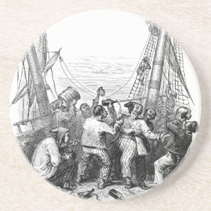 Porta-copos Bucaneiros antigos e um navio pirata naufragado
