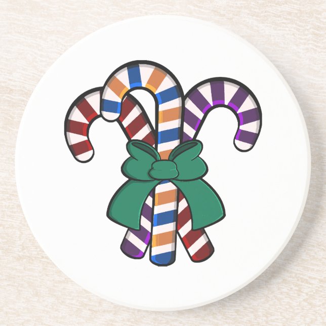 Porta-copos Buquê Candy Canes - faixa verde (Frente)