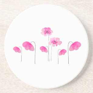 Porta-copos Buquê de Cor de Água Simples Rosa Flores Branco 