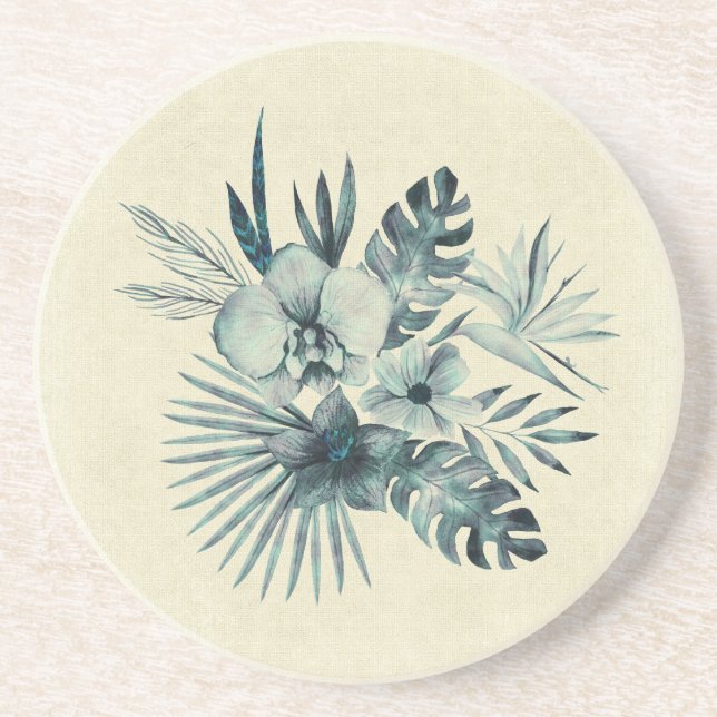 Porta-copos Buquê de folhas tropicais (Frente)