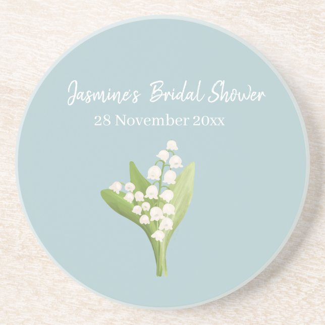 Porta-copos Buquê De Lírio Do Vale Chá De Noiva  (Frente)