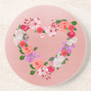 Porta-copos Buquê Floral De Amor Em Forma De Coração