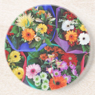 Porta-copos Buquês de flores de gerber coloridas