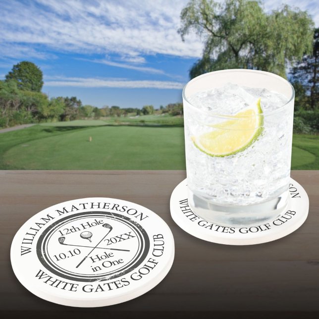 Porta-copos Buraco de Golfe em Um Personalizado (Golf Hole in One Personalized Coaster)