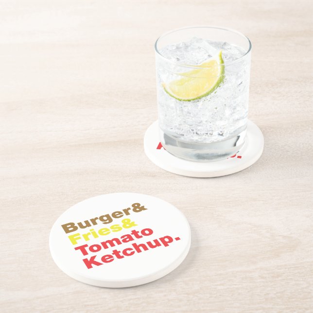 Porta-copos Burger & Fries & Tomato Ketchup. (Lateral)