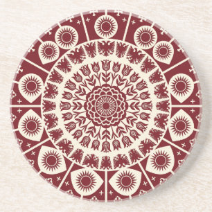 Porta-copos Burgundy Mandala de Águia em Arte Popular como Por