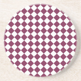 Porta-copos Burgundy White Checker Diamond Pattern