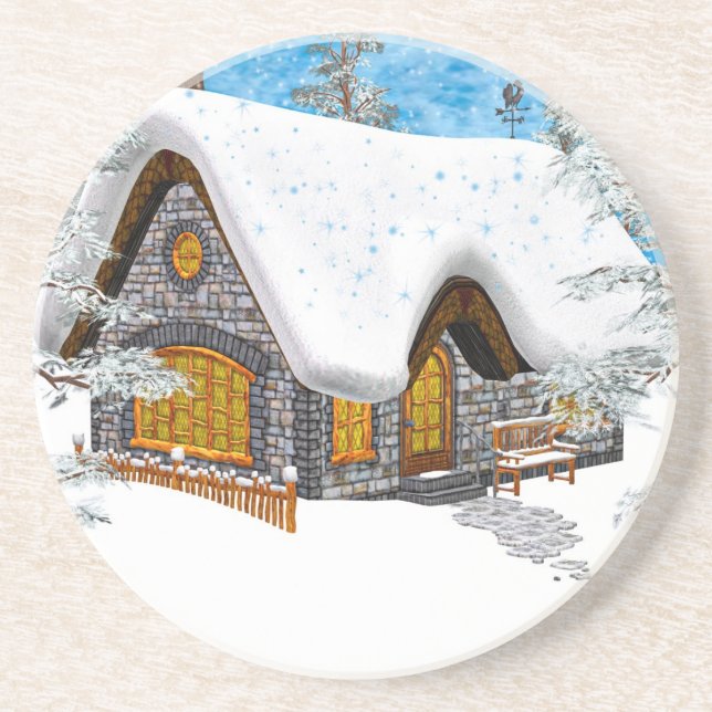 Porta-copos Cabana de Inverno (Frente)