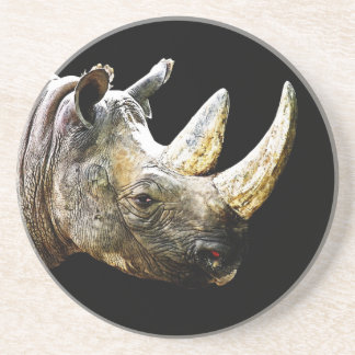 Porta-copos Cabeça do rinoceronte, fundo preto