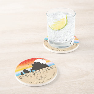 Porta-copos Cabo San Lucas México Arch Vintage retro Sunset