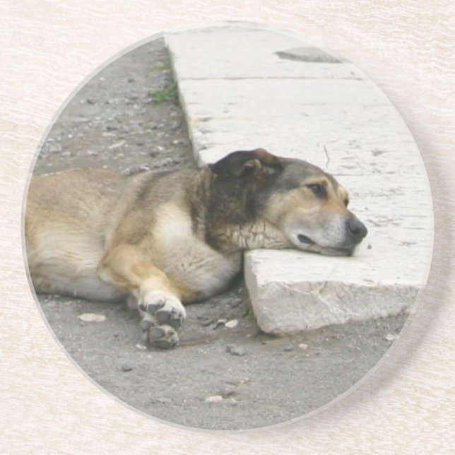 Porta copos Cachorro Cansado, personalizável (Frente)