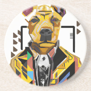 Porta-copos Cachorro Vestindo um Terno: Arte Digital