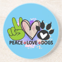 Cachorros de Paz Estilo Hippie Coração Brilho