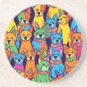 Porta-copos Cães bonitos e coloridos cães felizes