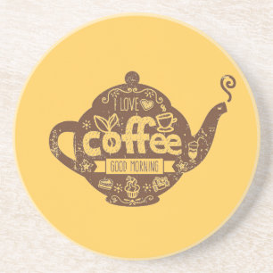 Porta-copos Café amantes da vintage retro cafeteria Eu adoro 