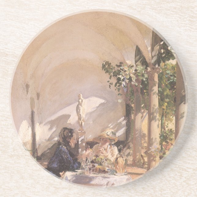 Porta-copos Café da manhã na Loggia de John Singer Sargent (Frente)