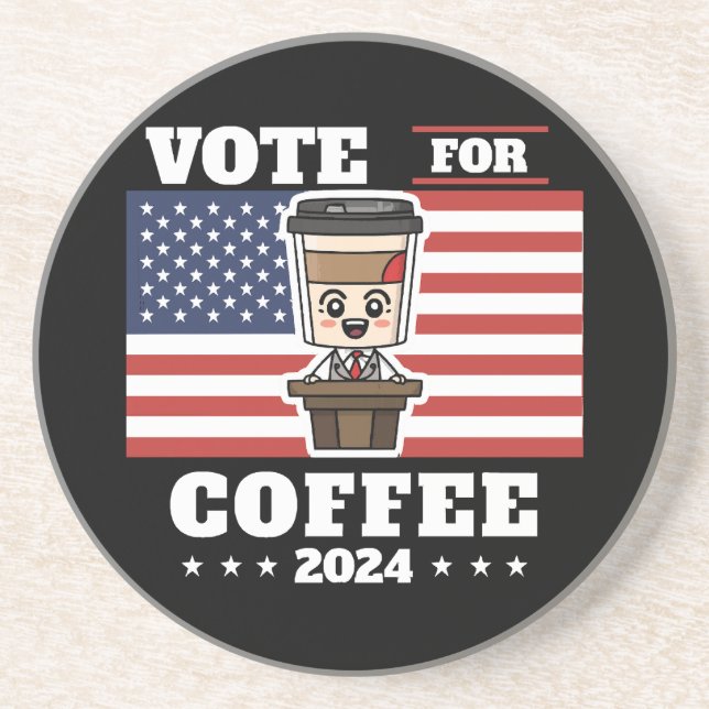 Porta-copos Café para presidente, vote no café (Frente)