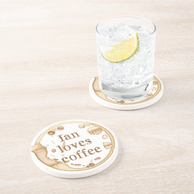 Porta-copos Café Personalizado Mantém Texto Grunge Divertido (Lateral)