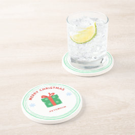 Porta-copos Caixa de presentes de texto vermelho de Natal feli