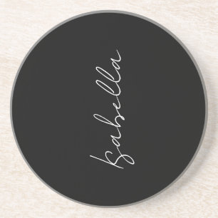 Porta-copos Caligrafia Black White Plain Creative Modern Name